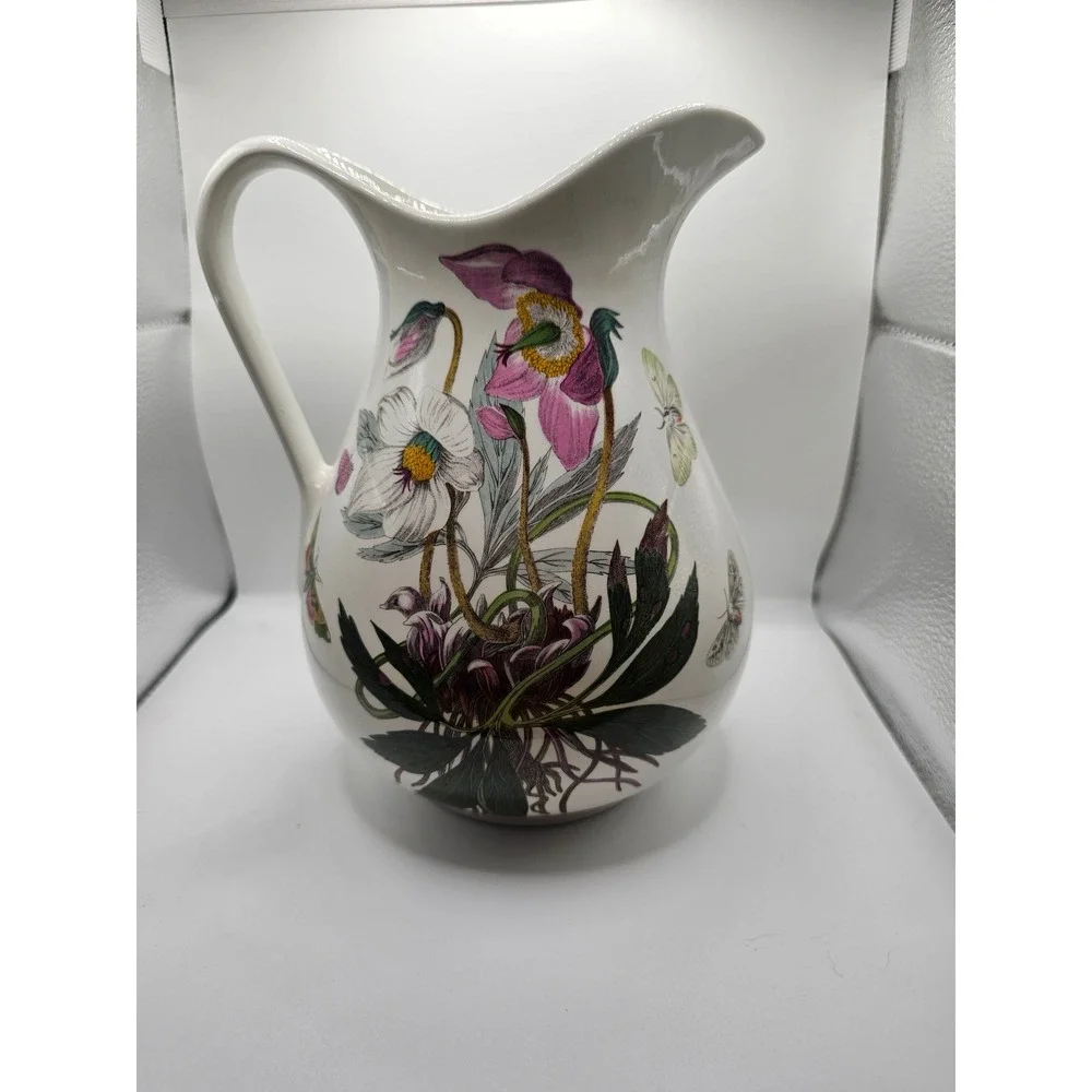 Portmeirion Botanic Garden Pitcher Helleborus Niger Christmas Rose Floral 8.5in